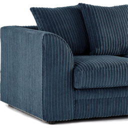Luxor 5 Seater Navy Blue Jumbo Cord Scatter Back Sofa Set - Wilko - thumbnail 6