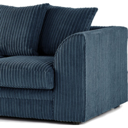 Luxor 5 Seater Navy Blue Jumbo Cord Scatter Back Sofa Set - Wilko - thumbnail 7
