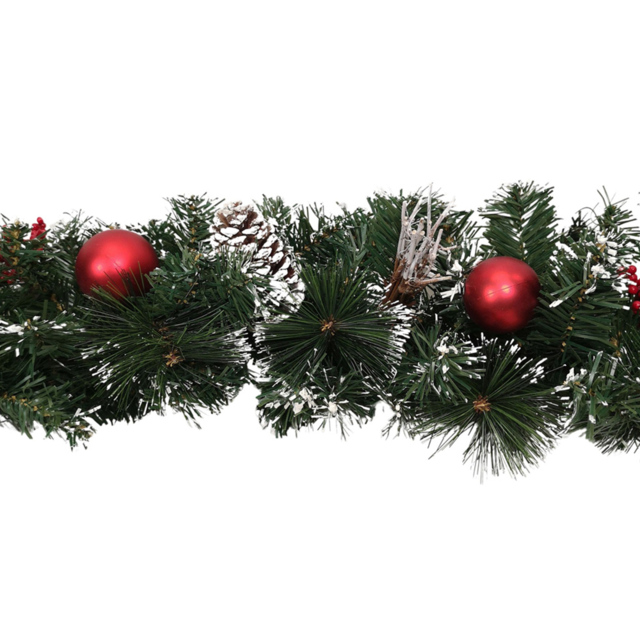 Premier Dressed Christmas Garland with Bows and Red Baubles Red 180cm - Samuel Alexander - Wilko - image 1
