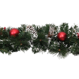 Premier Dressed Christmas Garland with Bows and Red Baubles Red 180cm - Samuel Alexander - Wilko - thumbnail 1