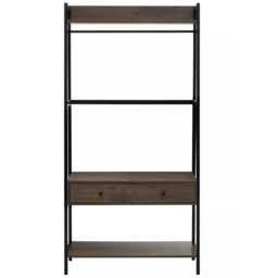 Premier Housewares Bradbury 3 Shelf 2 Drawer Dark Oak Bookshelf - Brown - Interiors by Premier - Wilko - thumbnail 4