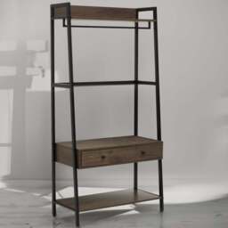 Premier Housewares Bradbury 3 Shelf 2 Drawer Dark Oak Bookshelf - Brown - Interiors by Premier - Wilko - thumbnail 1
