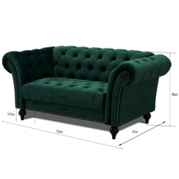 Home Detail Mayfair 2 Seater Green Velvet Curved Sofa - Wilko - thumbnail 7