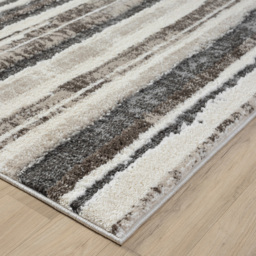 Desire Rugs Eleanor Mocha Striped Embossed Rug 120 x 170cm - Size: 170 x 120 x 2cm - Brown - Wilko - thumbnail 5