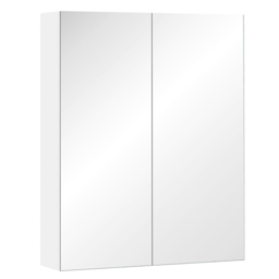 Portland White Wall Mounted Mirror Bathroom Cabinet - Size: 75 x 60 x 15cm - Wilko - thumbnail 3
