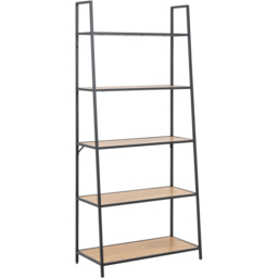 Florence Seaford 5 Shelf Oak and Black Metal Ladder Bookcase - Furniture To Go - Wilko - thumbnail 3