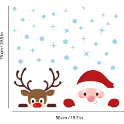 Walplus Peeking Santa and Rudolph Double-Sided Christmas Window Stickers 38 Piece - Size: 0.2 x 50 x 75cm - Multi - Wilko - thumbnail 7