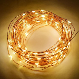 Shatchi 20 Warm White LED Gold Copper Wire Christmas String Light 2m 2 Pack - Size: 6 x 1.5 x 2cm - Yellow - Wilko