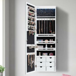Costway White Mirror with Wall Mounted Cabinet 37 x 121cm - Size: 132 x 43cm - Wilko - thumbnail 3