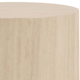 Florence Dice Travertine Rough Paper Effect Round Pedestal Set of 2 - Size: 70 x 34 x 34cm - Cream - Furniture To Go - Wilko - thumbnail 5