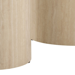 Florence Dice Travertine Rough Paper Effect Round Pedestal Set of 2 - Size: 70 x 34 x 34cm - Cream - Furniture To Go - Wilko - thumbnail 7