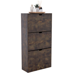 Vida Designs 3 Flip Down Drawer Dark Wood Shoe Cabinet - Wilko - thumbnail 3