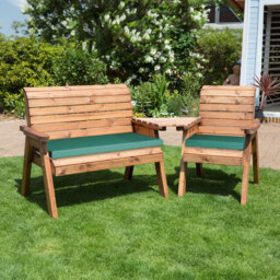 Charles Taylor 3 Seater Angled Companion Seat with Green Cushions - Wilko - thumbnail 3