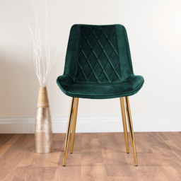 Furniturebox Tavolo Cesano 6 Seater Dining Set Gold and Green - Grey - Wilko - thumbnail 4