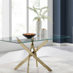 Furniturebox Tavolo Cesano 6 Seater Dining Set Gold and Green - Grey - Wilko - thumbnail 3