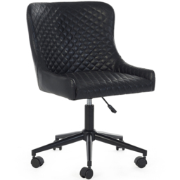 Julian Bowen Luxe Black Faux Leather Office Chair - Size: 97 x 52 x 60cm - Wilko - thumbnail 3
