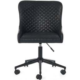 Julian Bowen Luxe Black Faux Leather Office Chair - Size: 97 x 52 x 60cm - Wilko - thumbnail 4