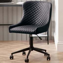 Julian Bowen Luxe Black Faux Leather Office Chair - Size: 97 x 52 x 60cm - Wilko