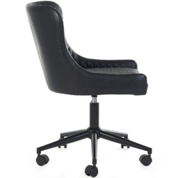 Julian Bowen Luxe Black Faux Leather Office Chair - Size: 97 x 52 x 60cm - Wilko - thumbnail 5