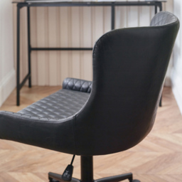 Julian Bowen Luxe Black Faux Leather Office Chair - Size: 97 x 52 x 60cm - Wilko - thumbnail 7