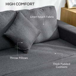 HOMCOM 3 Seater Dark Grey L Shaped Convertible Pull Out Corner Sofa Bed with Storage - Wilko - thumbnail 6