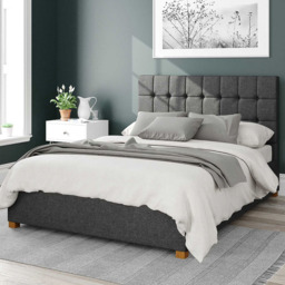 Aspire Sinatra Super King Charcoal Saxon Twill Ottoman Bed - Grey - Aspire Beds - Wilko - thumbnail 1