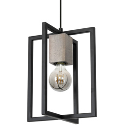 Milagro Ralph Black Pendant Lamp 230V - Size: 25 x 25 x 90cm - Wilko - thumbnail 3