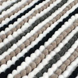 Allure Bath Fashions California Monochrome Striped Chunky Bobble Bath Mat 50 x 80cm - Grey - Wilko - thumbnail 4
