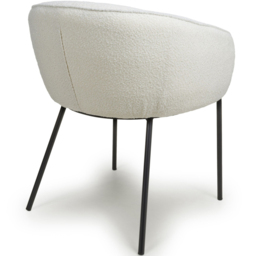 Shankar Lola Set of 2 White Boucle Dining Chair - Wilko - thumbnail 4