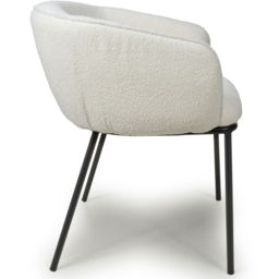 Shankar Lola Set of 2 White Boucle Dining Chair - Wilko - thumbnail 5