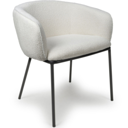 Shankar Lola Set of 2 White Boucle Dining Chair - Wilko - thumbnail 3