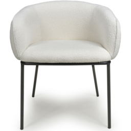 Shankar Lola Set of 2 White Boucle Dining Chair - Wilko - thumbnail 6