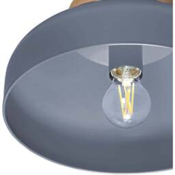 Happy Homewares Charcoal Grey Contemporary Scandinavian Designed Semi Flush Ceiling Light - Size: 18 x 30 x 30cm - Wilko - thumbnail 5