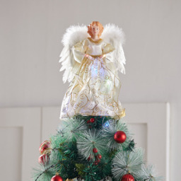 Living and Home Gold Angel Christmas Tree Topper with Lights - Size: 18 x 32 x 6cm - Wilko - thumbnail 6
