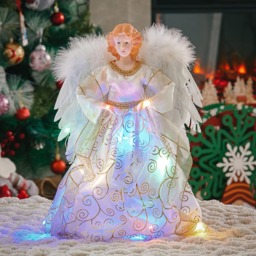 Living and Home Gold Angel Christmas Tree Topper with Lights - Size: 18 x 32 x 6cm - Wilko - thumbnail 3