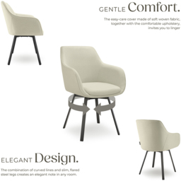 tectake Alicon Set of 4 Greige Dining Chair - Grey - Wilko - thumbnail 4