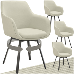 tectake Alicon Set of 4 Greige Dining Chair - Grey - Wilko - thumbnail 3
