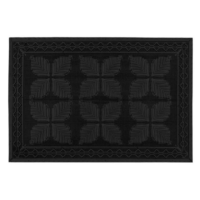 JVL Linden Rubber Scraper Doormat 40 x 60cm - Black - JVL Homewares - Wilko - image 1