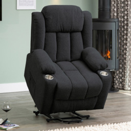 Artemis Home Redding Dark Grey Massage and Heat Dual Motor Electric Lift Assist Recliner Chair - Size: Single - Wilko - thumbnail 3