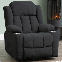 Artemis Home Redding Dark Grey Massage and Heat Dual Motor Electric Lift Assist Recliner Chair - Size: Single - Wilko
