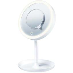 Beurer White Illuminated Vanity Mirror - Size: 24 x 24cm - Wilko - thumbnail 1