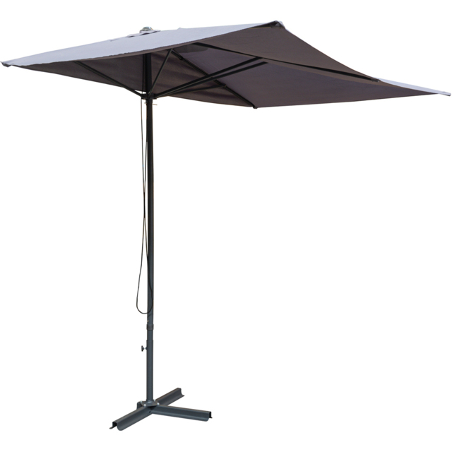 Rowlinson Prestbury Half Parasol 2.4m - Size: 238 x 248 x 148cm - Black - Wilko - image 1