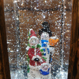 Samuel Alexander Snowman Scene Antique Effect Christmas Water Spinner Lantern 27cm - Size: 27 x 10 x 10cm - Bronze - Wilko - thumbnail 4