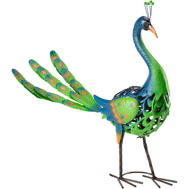 Garden Gear Peacock Metal Ornament - Size: 58 x 59 x 16cm - Multi - Wilko - image 1
