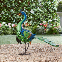 Garden Gear Peacock Metal Ornament - Size: 58 x 59 x 16cm - Multi - Wilko - thumbnail 5