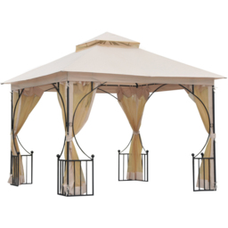 Outsunny 3 x 3m Sun Patio Pavilion Gazebo Tent - Size: 275 x 295 x 295cm - Black - Wilko - thumbnail 3