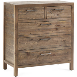 Julian Bowen Heritage 5 Drawer Distressed Chest of Drawers - Brown - Wilko - thumbnail 3