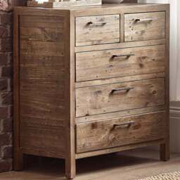 Julian Bowen Heritage 5 Drawer Distressed Chest of Drawers - Brown - Wilko - thumbnail 1