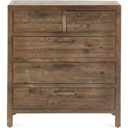 Julian Bowen Heritage 5 Drawer Distressed Chest of Drawers - Brown - Wilko - thumbnail 4