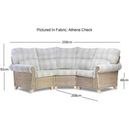 Desser Clifton 4 Seater Natural Rattan Check Fabric Corner Sofa Set - Grey - Wilko - thumbnail 5